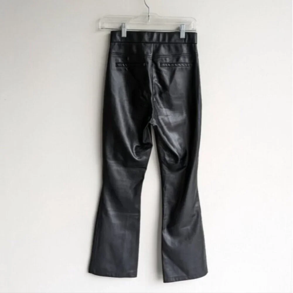 Zara faux leather flared high rise pants - Picture 4 of 7